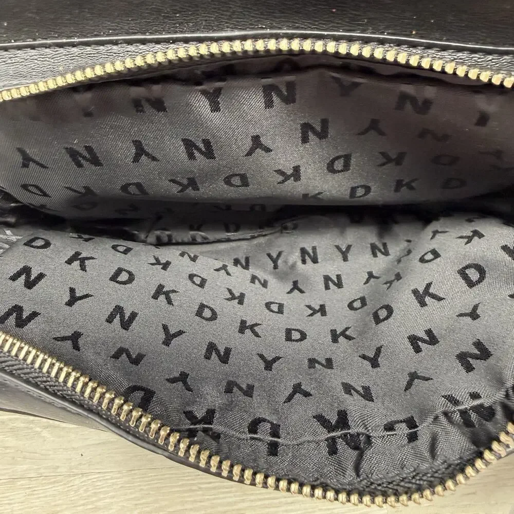 DKNY Tilly Black Zipper Top Backpack Purse